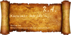 Kazsimir Adrián névjegykártya